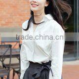 SZXX Wholesale Womens Lady White V-Neck Casual Blouse Shirts thumbnail-2