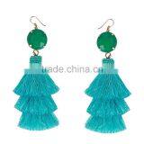 Bohemian Multilayer Tassel With Resin Gems Dangle Earrings for Women thumbnail-5