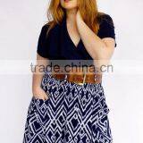Plus Size Geometrical Printed Skirt thumbnail-1