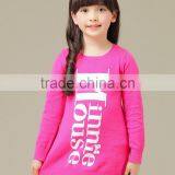 Print Letters Spring Rose Red Longth Sleeve Pullover for Girls thumbnail-1