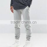 Mens Cotton/Polyester Sweatpants With Side Pockets Plain Skinny Drawstring Joggers In Gray thumbnail-3