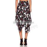 MGOO 2016 Imported OEM Services Floral Dancing Skirts For Women Ruffles Pleated Block Print Pattern Skirt 15145A923 thumbnail-5