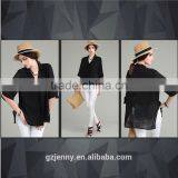 New Black Loose Fit Formal Blouse Revers Collar Buttons Ladies Office Wear thumbnail-4