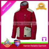 Red Colour Custom Satin 90% Down 10% Feather Jacket thumbnail-1