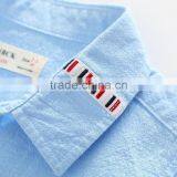 S33466W Full Sleeve Casual 3-8 Years Old Turn-down Collar White Blue Boys Blouses thumbnail-6