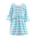 Light Blue Strip Ruffle Dress Simple Design Girls Frock Games Online for Girl Dress up Dresses for Girls of 7 Years Old thumbnail-1