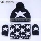 Wholesale Cotton Knitted Scarf Hat Gloves Baby Winter Warm Set thumbnail-1