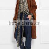 Knitwear Cardigan Manufacturers for Customed High Quality Dark Khaki Colored Cashmere Open Front Cardigan for Women thumbnail-4