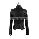 Faux Leather Black Plain Cool Streetwear Custom Varsity Jacket Wholesale thumbnail-6