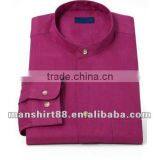 2016 Latest Style Men 100% Linen Band Collar Long Sleeve Sport Casual Shirt thumbnail-2