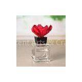 Transparent Square 100ml Small Glass Reed Diffuser With Sola Flower TS-GRD05