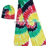 2015 Fashion Yarn Dyed Scarf and Beanie Set