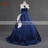 OEM Service Off Shoulder Low Back Ruffle Ball Gown Prom Dress With Bow thumbnail-1