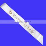 White polyester satin sash