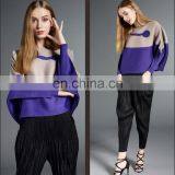 New Fashion Color Block Pleated Design Women Cloak Style Coat thumbnail-4