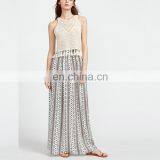 Long Skirt And Blouse Designs Ornate Print Wide Waistband Maxi Skirt thumbnail-1