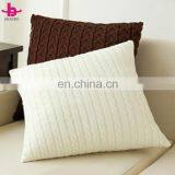 BSCI 100% Polyester Cable Knit Pillow Case Custom Solid Color Cozy Crochet Pillow Case thumbnail-2