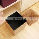 Reatai Hot Sale White Faux Fur Leather Foldable Storage Box Plush Ottoman for Sitting and Storage thumbnail-5