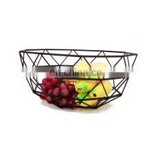 Home Modern Kitchen Basket Round Iron Wire Storage Food Organization Holder Metal Fruit Mesh Basket thumbnail-3