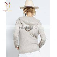 Lady Hood Sweater,Hoodies for Women,Hooded Cardigan With Long Zipper thumbnail-4