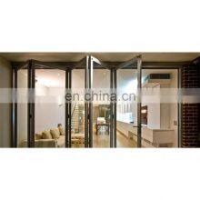 Exterior Black Accordion bi Folding Doors With Double Glazing