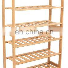 HOME Free Standing Bamboo Shoe Rack With Handles | 6 Tier | Wood | Closets and Entryway | Organizer | Fits 18 Pairs thumbnail-2