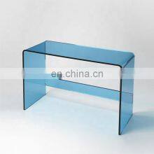 Custom Modern Crystal Blue Acrylic Console Table thumbnail-2