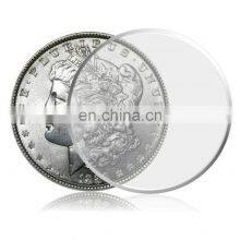 Clear Acrylic Coin Display Case Plastic Commemorative Collecting Box Acrylic Coin Capusle Organizer