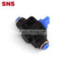 SNS HVFF Series Air Flow Control Switch Union Straight PU Tube Connector Plastic Push in Fitting Pneumatic Hand Valve thumbnail-4