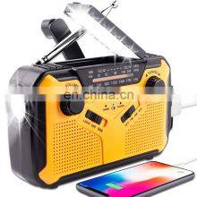 Custom Emergency Small Hand Crank Radio Solar Charger Flashlight Emergency AM/FM Portable Radio Emergency 5000