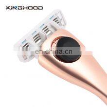 Custom Rose Gold High Quality Women 6 Blades System Razors Shaving Safety Razor thumbnail-3