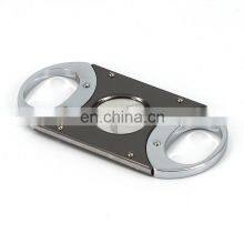 Wholesale High Quality Stainless Steel Double Blade Free Custom Logo Cigar Cutter thumbnail-4