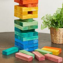 Colored Giant Jumbling Tower Yard Game Wooden Building Blocks