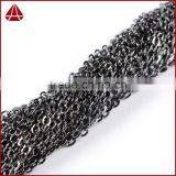 14 Inch Dark Antique Silver Plated Copper Finished Chain Necklace Finding Flat Cable Chain Losbter Clasp thumbnail-3