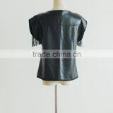 Wholesale Korean Style Tassel Leather Ladies Smart Tops Crop Tops Supplier's Choice thumbnail-4