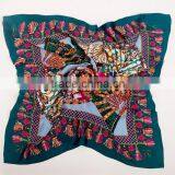 110*110cm Women's Digital Printed Crepe Satin Large Square Silk Scarf ,fashionable Hijab Scarf Supplier's Choice thumbnail-3