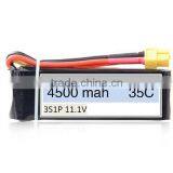 Rechargeable RC Li-polymer Battery Pack 11.1V 4500mAh 3S Continuous High Rate 35C Quadcopter Drone thumbnail-1
