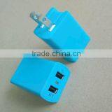 Hot Sale CE RoHS Dual USB Wall Charger 5V 2.1A With LED