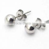 High Polish Round Ball Screw Back Earring Stainless Steel Stud Earrings Screw thumbnail-2