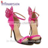 Back butterfly ankle strap fashion lady dress shoes,girls high heels