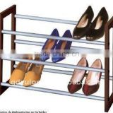 Assembled convenient adjustable wood frame shoe rack