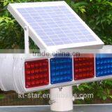 Super Bright Kutuo Two-sided 12 Volt Led Solar Powered Warning Flashing Light thumbnail-1