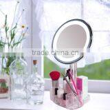 Touch Switch LED Makeup Mirror With a Clear Vanity Case