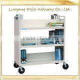 Durable Steel Flat Book Cart/library Trolley Bookshelf/book Rack Shelving/steel Rolling Library Book Carts thumbnail-4