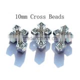 2015 DIY Rhinestone 10mm Cross Beads Slide Charms For Bracelet Faith Jewelry                        
                                                Quality Choice