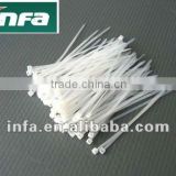 releasable/ self-locking white nylon 66 plastic cable ties