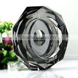 High Quality Black Silver Hotel Decoration Crystal Glass Cigarette Ashtray