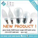 Led Lampen Candle Shape Tailed C37 Bulb 6.5w IC Driver E12 E14 E26 E27 Base CE RoHS Certifications Plastic Plus Aluminium thumbnail-4