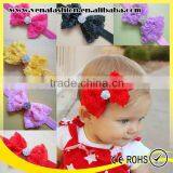 Large Bow Knitted Diamond Flower Baby Hair Bow Headband thumbnail-1