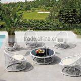 Wicker Outdoor Rattan Coffee Table Set Furniture - Poly Rattan Coffee Set (1.2mm Alu Frame Powder Coated,5cm Thick Cushion) thumbnail-1
